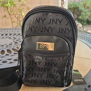 Jones New York Black and Gold Crossbody Bag